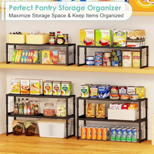 2 Pack Expandable Kitchen Cabinet Shelf Organizer, 15.5"-25.5" Long Adjustable - Image 6