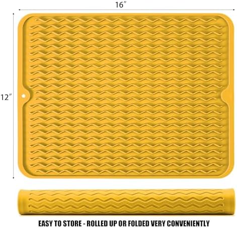 Silicone Dish Drying Mat, Non-Slip Easy Clean Sink Mat - Image 2