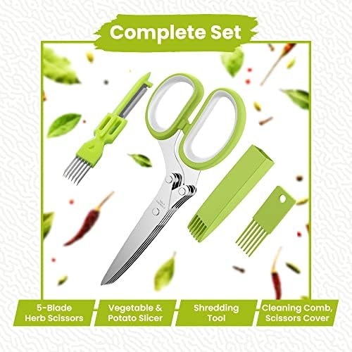 5-Blade Stainless Steel Herb Scissors - Image 5