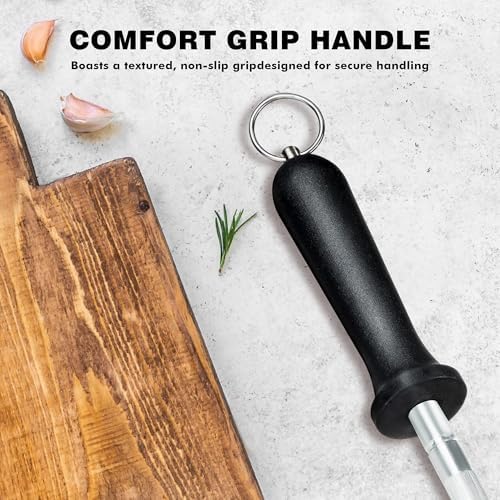 Knife Sharpener Rod, 13 Inch Carbon Steel Honing Rod - Image 4