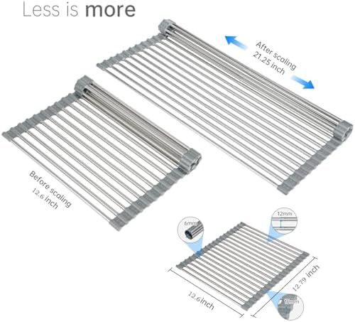 Large Expandable Roll Up Dish Drying Rack, Heat-Resistant Dish Drainer - Image 2