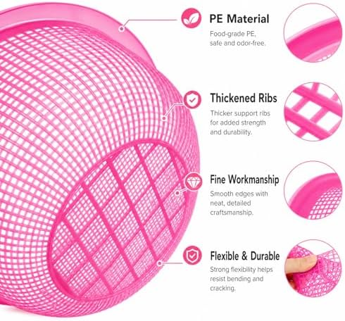 8 Pieces Plastic Wash Basket, Fruit Perforated Strainer - Image 3