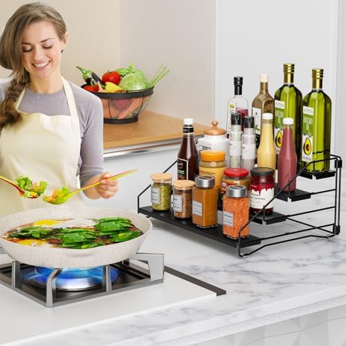 2 Pack Spice Rack Organizer for Cabinet, Depth Adjustable 4 Tier Spice Rack - Image 7