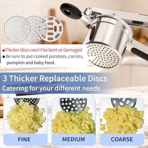 SPEENSUN Heavy Duty Potato Ricer, 3 Interchangeable Discs, Stainless Steel - Image 3