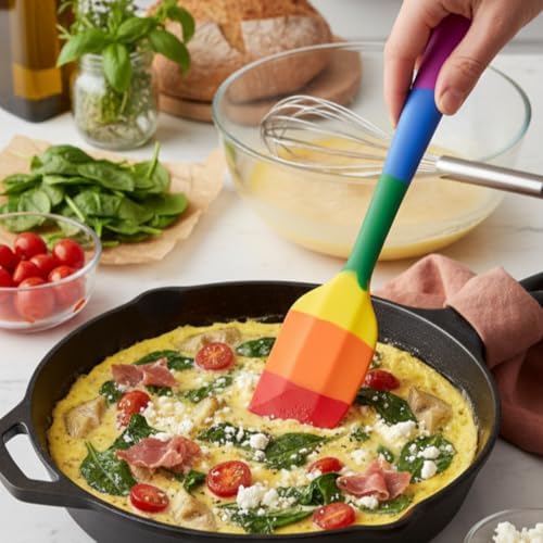 Cooking With Pride Non-Stick Scraper Spatula, Heat-Safe Silicone With Iron Core - Image 4