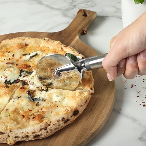 Oster Chadswyck 8.7” Pizza Cutter, Stainless Steel Pizza Wheel, Sharp Rolling - Image 4