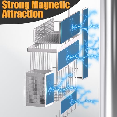 Magnetic Spice Rack for Refrigerator, 7 Pack 100% Metal Strong Magnet Shelf - Image 3