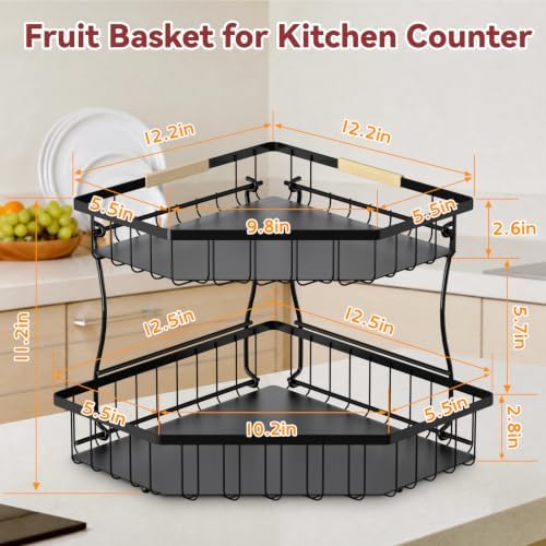 2 Tier Fruit Basket Extra Large - Image 2