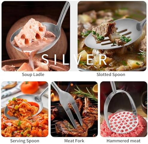 304 Stainlss Steel Kitchen Utensils Set, Pasta Server - Image 3