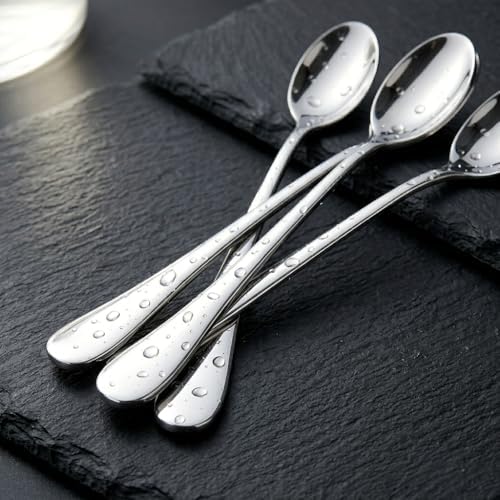 Long Handle Iced Tea Spoons, 7.9" 18/10 Stainless Steel Cocktail Stirring Spoons - Image 6