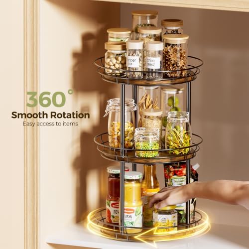 LAMU 3 Tier Lazy Susan Turntable Rotating Spice Rack Organizer - Image 3