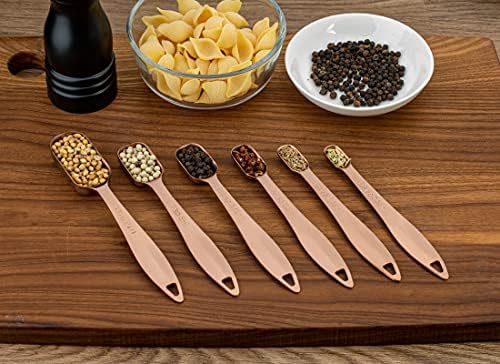 6-Piece 18/8 Stainless Steel Measuring Spoons Set, Rose Gold - Image 6