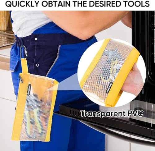 TICONN 3PK Tool Pouches with Zipper, Waterproof 1680D Oxford Small Tool Bag - Image 3