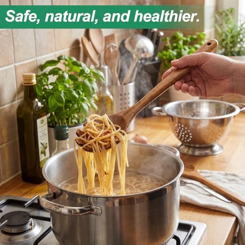2-Piece Soup Ladle Pasta Spoon Set, Wooden Ladles - Image 6