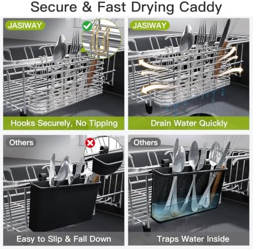 JASIWAY Stainless Steel Dish Drying Rack in Sink - Image 3