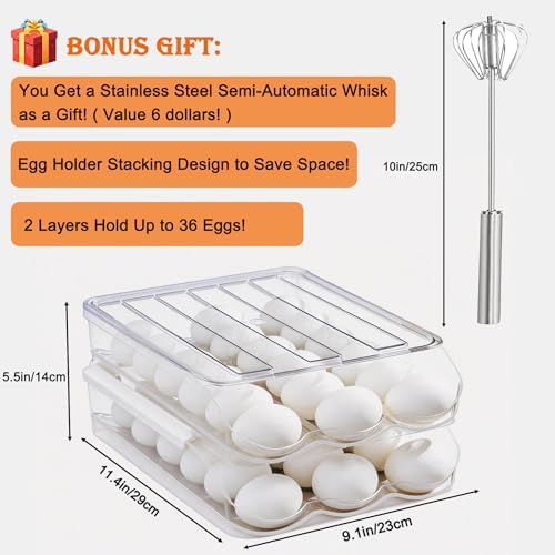Egg Holder for Fridge, Automatic Rolling Egg Dispenser for Refrigerator - Image 2