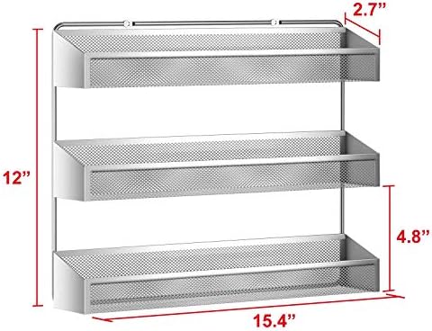 Auledio 2 Pack Spice Rack Organizer, 3 Tier Counter-top Stand or Wall Mounted - Image 7