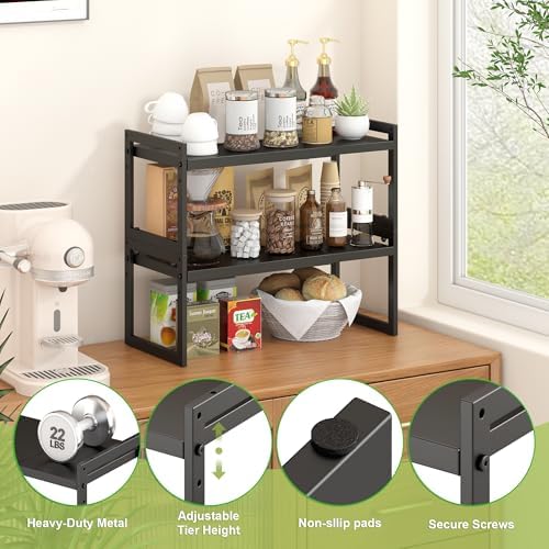 DOLALIKE Expandable Kitchen Countertop Organizer, Stackable Cabinet Shelf - Image 6