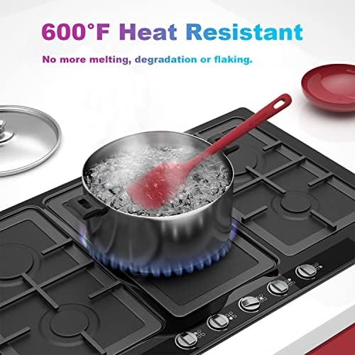 ChefAide 4 Pieces Silicone Spatulas Set, Heat Resistant Rubber Spatula - Image 4