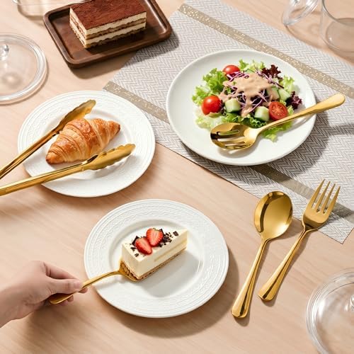 11PCS Stainless Steel Gold Serving Utensils, 8.7''Serving Spoons, 8.7''Slotted - Image 6