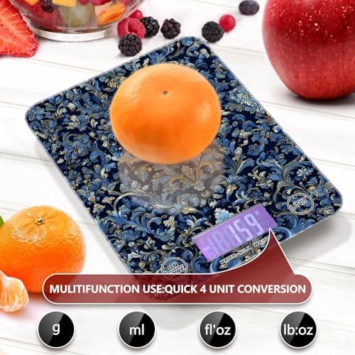 Classical Blue Damascus Food Kitchen Scale Digital Weight Grams and Ounces - Image 3
