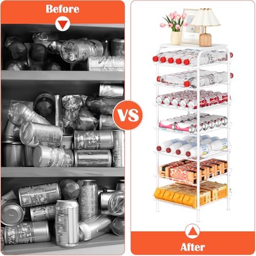 smusei Water Bottle Organizer 7 Tier Free Standing Bottled Water Storage Rack - Image 4