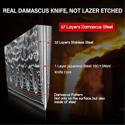 SHAN ZU Damascus Nakiri Knife, 7 In Professional Extra Sharp Kitchen Knife - Image 4