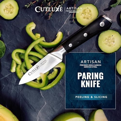 Cutluxe Paring Knife, 3.5" Small Kitchen Peeling Knife – Razor Sharp - Image 4