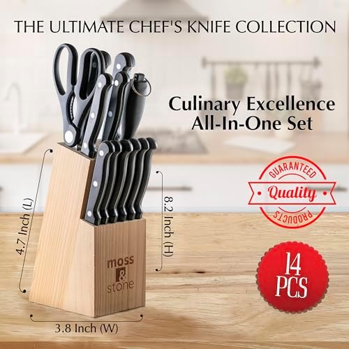 Moss & Stone 14 Pcs Kitchen Knife Set - Image 4