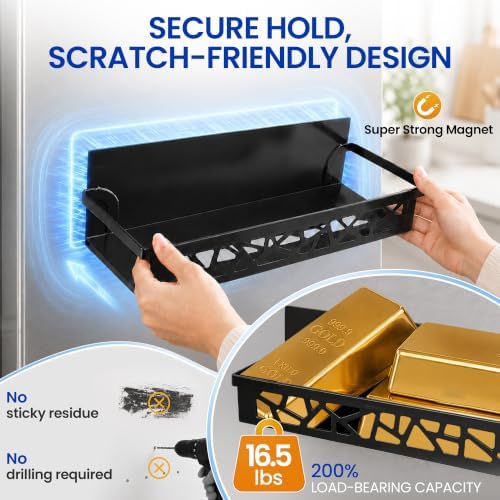 Magnetic Spice Rack with Paper Towel Holder, 4 Pack refrigerator organizer - Image 2