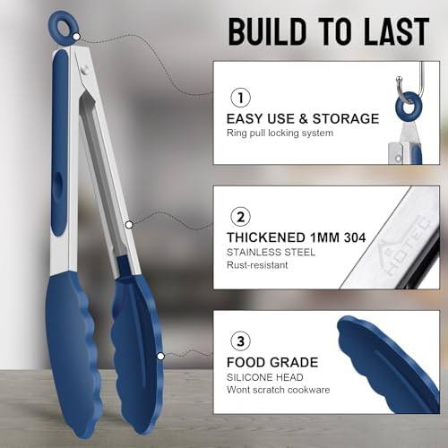 HOTEC Stainless Steel Kitchen Tongs - Image 5
