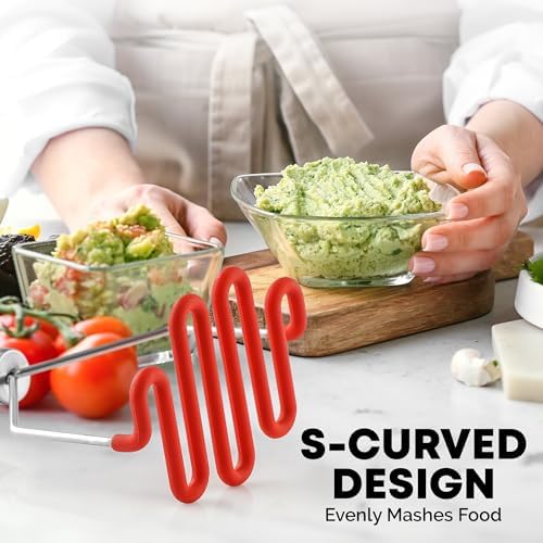 Zulay Kitchen Non-Scratch Potato Masher – Heavy-Duty Stainless Steel & Silicone - Image 4