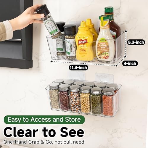8-Pack Adhesive Pantry Organizers and Storage, Large Cabinet Door Organizer - Image 3