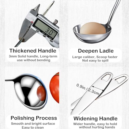 Soup Ladle, 304 Stainless Steel Soup Spoon - Image 4