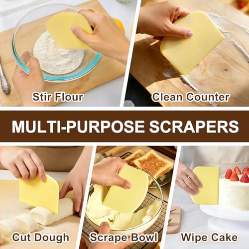 Versatile Bench Scraper with Wood Handle, Premium Stainless Steel Dough Scraper - Image 6