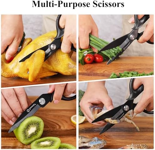 Sunnecko Kitchen Scissors All Purpose Heavy Duty Scissors Titanium Coated - Image 6