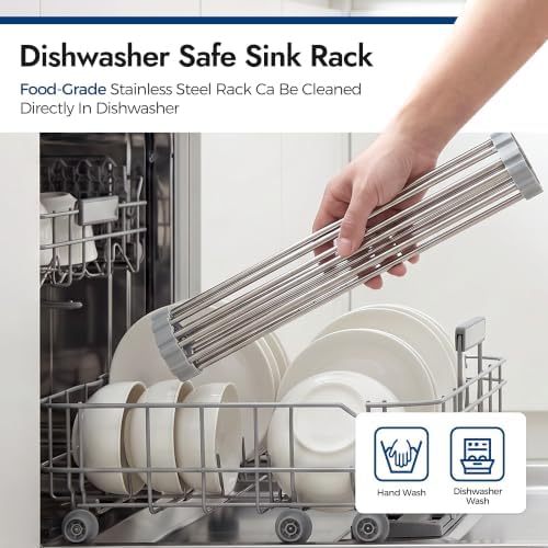 Folding Drainer Rack, 17.5 x 13.1 Inch, Fits 16.5 Inch Basin, Heavy Duty - Image 4