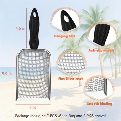 2 PCS Beach Mesh Shovel Sand Sifters - Image 2