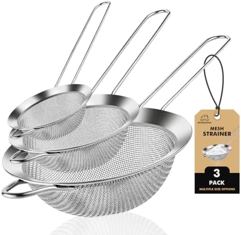 NileHome 3 Piece Stainless Steel Mesh Strainers by NileHome
