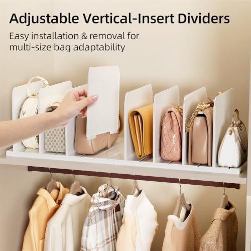 Stackable Purse Organizer for Closet Acrylic Shelf Divider, 4 Pack - Image 2