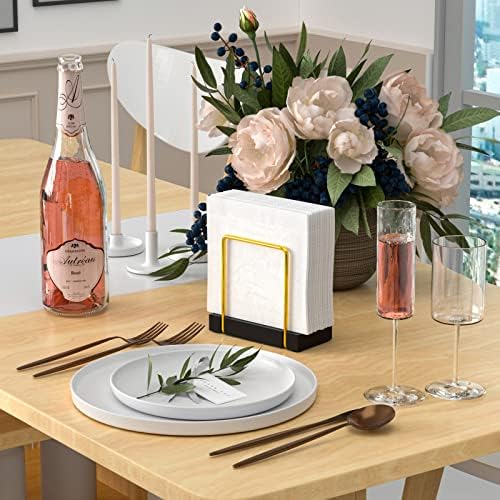 Napkin Holder for Table, Bamboo Iron Wood Holders - Image 2