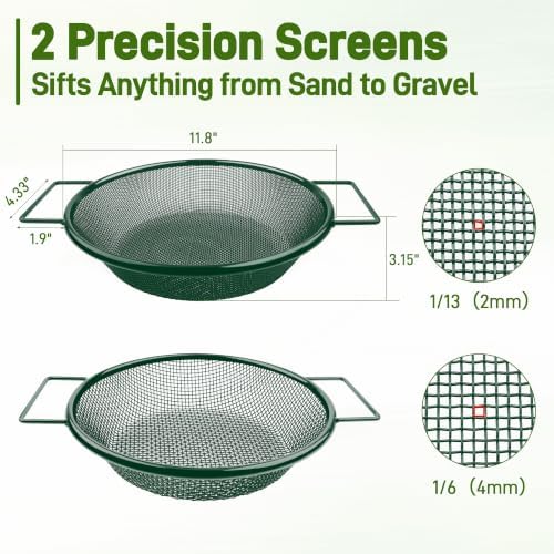 Mulctun 2Pcs Soil Sifter with Handles, Heavy Duty Dirt Sifter - Image 2