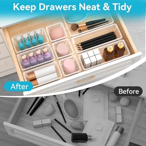 12 PCS Drawer Organizer Set, Makeup Organizers, Tool Storage Trays - Image 4