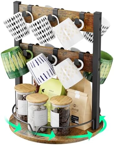 KLM Wood Coffee Mug Holder, Mug Display Organizer by KLM