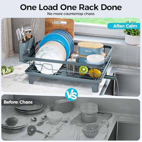 Urakify Dish Drying Rack for Kitchen Counter, 16.5" L x 12.2" W - Image 4