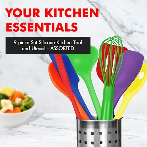 Chef Craft 9 Piece Multicolor Premium Silicone Kitchen Tool Set - Image 2
