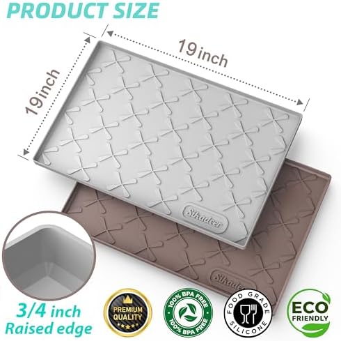 SIKADEER Waterproof Under Sink Mat 19" x 19" Silicone Mat Cabinet Protector - Image 3