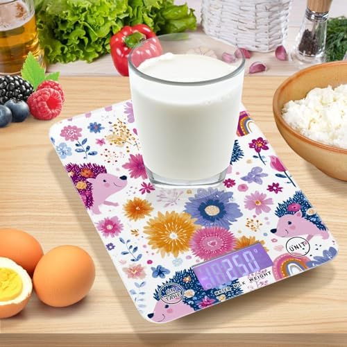 Hedgehog Rainbow Flowers Food Kitchen Scale Digital Weight Grams and Ounces - Image 7