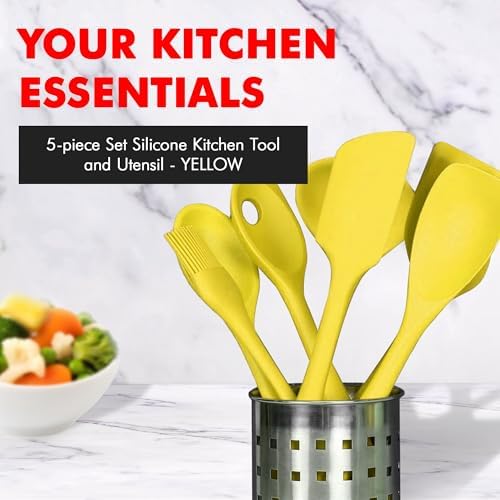 Chef Craft Premium Silicone Kitchen Tool and Utensil Set, 5 Piece - Image 2