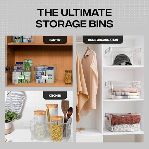 ClearSpace Clear Plastic Storage Bins, Pantry & Cabinet Organizer, 6 Pack - Image 3